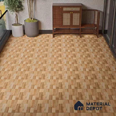 Parking Floor Tile TL 00881 Latte Beige | 16 x 16 inch | Anti Slip Matte Finish Heavy Duty Vitrified Tile - 12 mm | Suitable For High Traffic Areas, Terrace, Balcony | Pattern Alignment May Vary | 2-3 mm Spacer is Mandatory