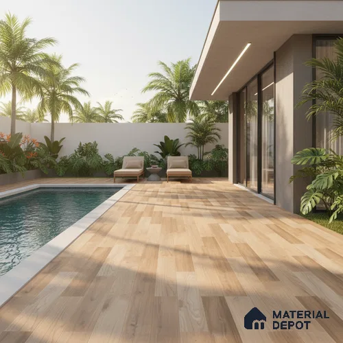 Parking Floor Tile TL 00881 Latte Beige | 16 x 16 inch | Anti Slip Matte Finish Heavy Duty Vitrified Tile - 12 mm | Suitable For High Traffic Areas, Terrace, Balcony | Pattern Alignment May Vary | 2-3 mm Spacer is Mandatory