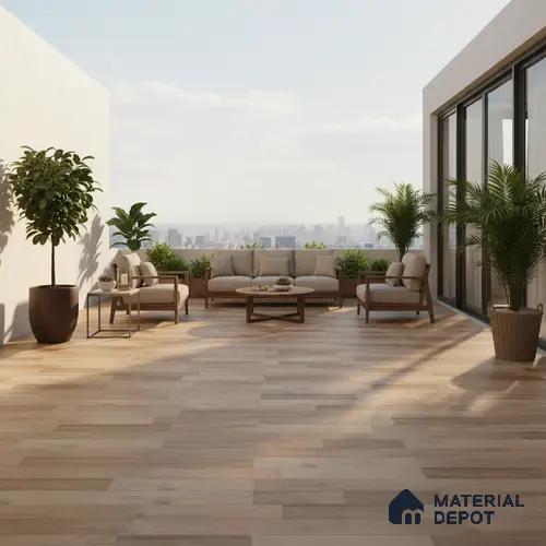 Parking Floor Tile TL 00881 Latte Beige | 16 x 16 inch | Anti Slip Matte Finish Heavy Duty Vitrified Tile - 12 mm | Suitable For High Traffic Areas, Terrace, Balcony | Pattern Alignment May Vary | 2-3 mm Spacer is Mandatory