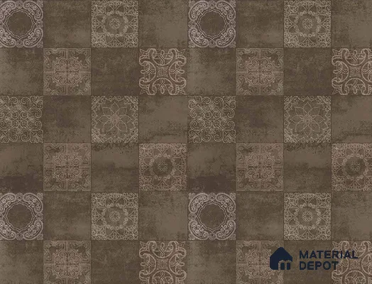 Moroccan Wall & Floor Tile TL 00889 B Fantasy Moka Highlighter 2 ft x 2 ft Carving Matte Finish Tile | Suitable For Balcony, Kitchen & Dining Area