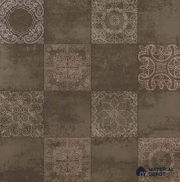 Moroccan Wall & Floor Tile TL 00889 B Fantasy Moka Highlighter 2 ft x 2 ft Carving Matte Finish Tile | Suitable For Balcony, Kitchen & Dining Area