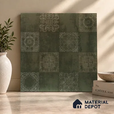 Moroccan Wall & Floor Tile TL 00889 B Fantasy Moka Highlighter 2 ft x 2 ft Carving Matte Finish Tile | Suitable For Balcony, Kitchen & Dining Area