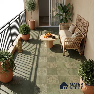 Moroccan Wall & Floor Tile TL 00889 B Fantasy Moka Highlighter 2 ft x 2 ft Carving Matte Finish Tile | Suitable For Balcony, Kitchen & Dining Area