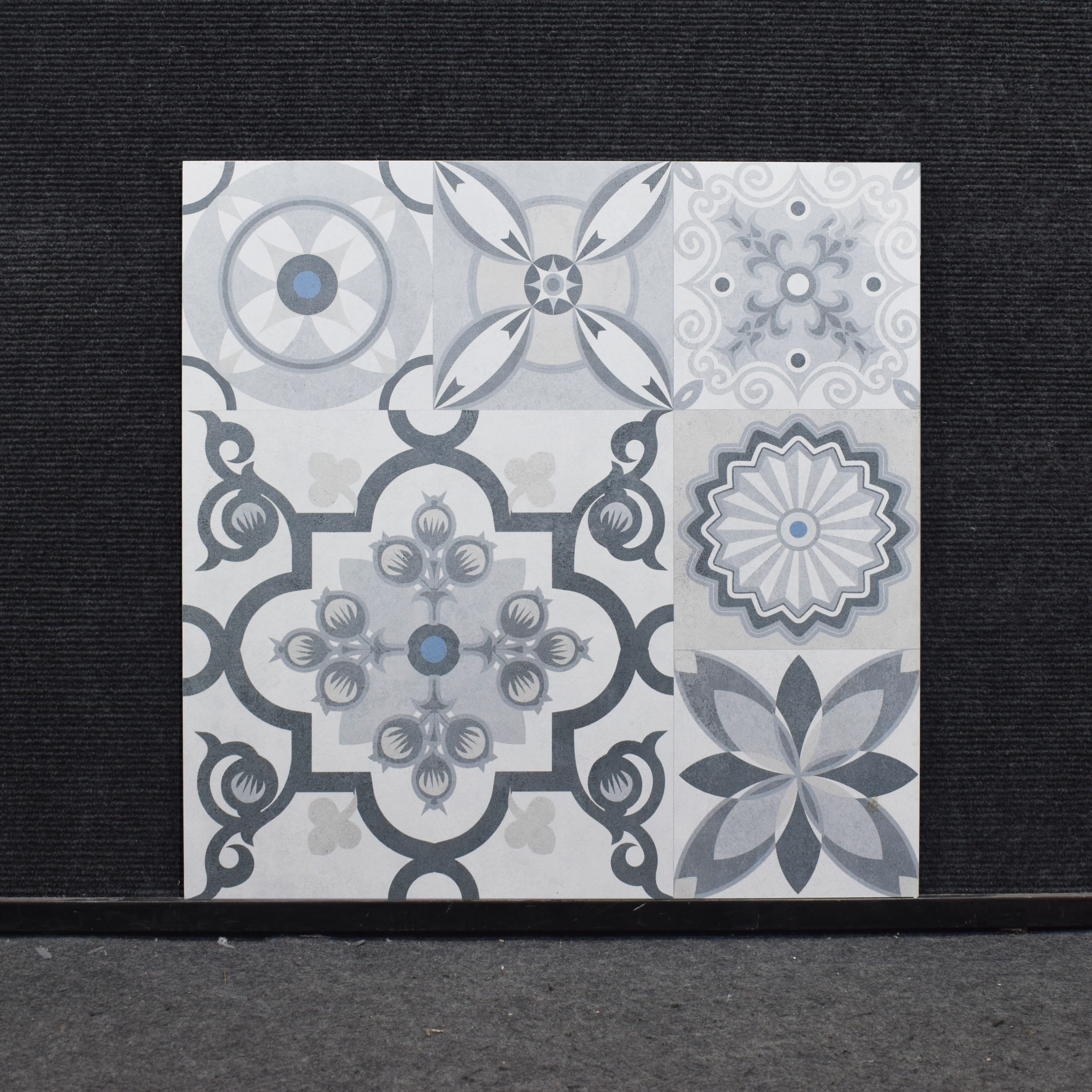 Moroccan Wall & Floor Tile TL 00900 Frazle 2 ft x 2 ft Matte Finish Vitrified Tile - 9 mm | Please Expect a Slight Variation of Pattern | Suitable For Balcony, Kitchen & Dining Area | Random Designs