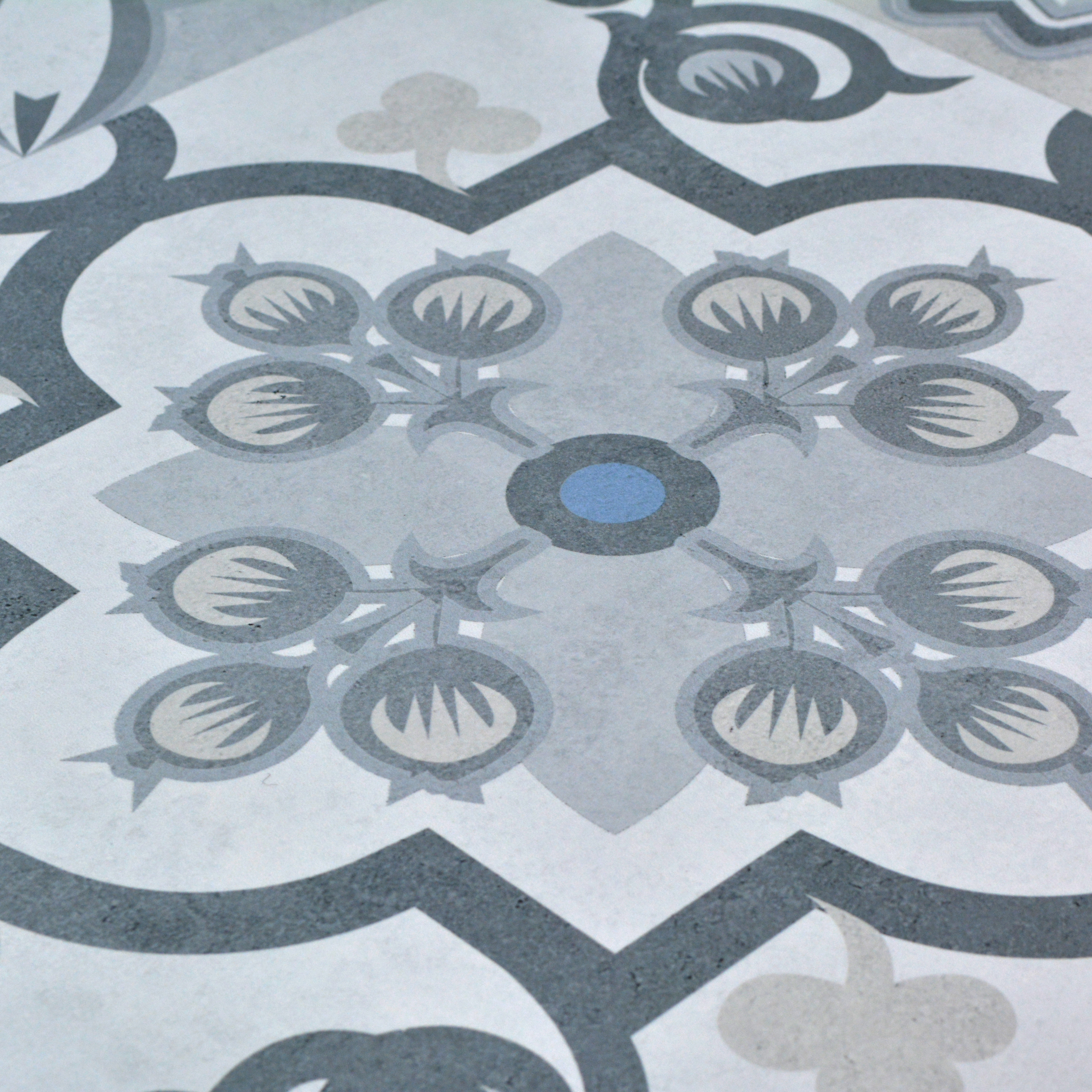 Moroccan Wall & Floor Tile TL 00900 Frazle 2 ft x 2 ft Matte Finish Vitrified Tile - 9 mm | Please Expect a Slight Variation of Pattern | Suitable For Balcony, Kitchen & Dining Area | Random Designs
