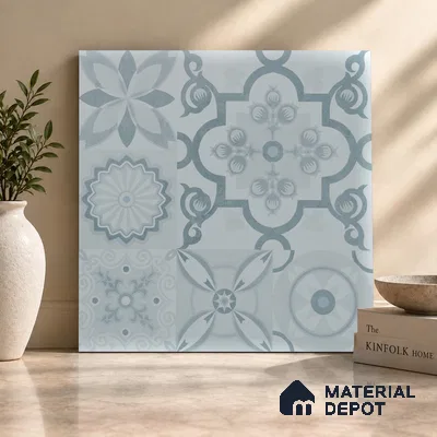 Moroccan Wall & Floor Tile TL 00900 Frazle 2 ft x 2 ft Matte Finish Vitrified Tile - 9 mm | Please Expect a Slight Variation of Pattern | Suitable For Balcony, Kitchen & Dining Area | Random Designs