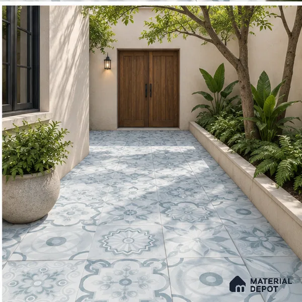 Moroccan Wall & Floor Tile TL 00900 Frazle 2 ft x 2 ft Matte Finish Vitrified Tile - 9 mm | Please Expect a Slight Variation of Pattern | Suitable For Balcony, Kitchen & Dining Area | Random Designs
