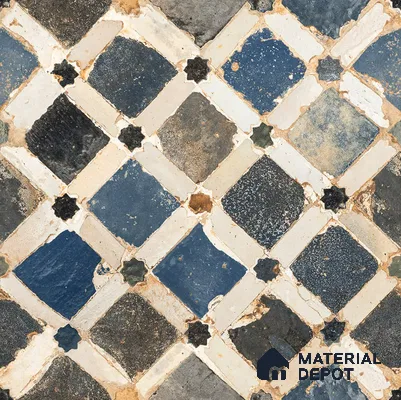 Moroccan Wall & Floor Tile TL 00901 Bogota 2 ft x 2 ft Matte Finish Moroccan Vitrified Tile - 9 mm | Please Expect a Slight Variation of Pattern | Suitable For Foyer, Balcony | Random Designs