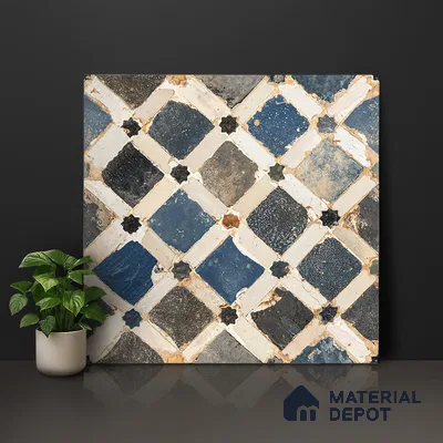 Moroccan Wall & Floor Tile TL 00901 Bogota 2 ft x 2 ft Matte Finish Moroccan Vitrified Tile - 9 mm | Please Expect a Slight Variation of Pattern | Suitable For Foyer, Balcony | Random Designs