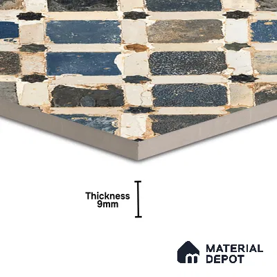 Moroccan Wall & Floor Tile TL 00901 Bogota 2 ft x 2 ft Matte Finish Moroccan Vitrified Tile - 9 mm | Please Expect a Slight Variation of Pattern | Suitable For Foyer, Balcony | Random Designs