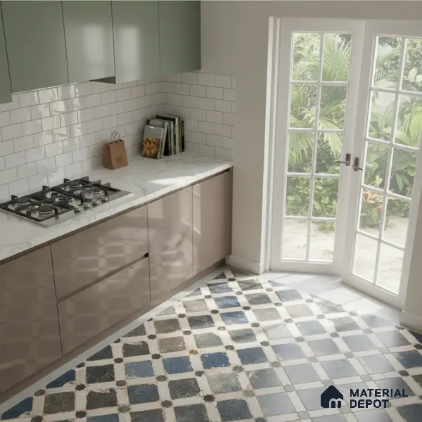 TL 00901 Bogota 2 ft x 2 ft Matte Finish Moroccan Vitrified Floor & Wall Tile - 9 mm | Please Expect a Slight Variation of Pattern