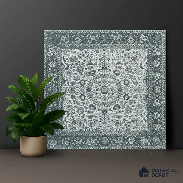 Moroccan Wall & Floor Tile TL 00902 Carpet 2 ft x 2 ft Matte Finish Vitrified Tile - 9 mm | Suitable For Kitchen, Dining Area, Bedroom | Please Expect a Slight Variation of Pattern | Random Designs