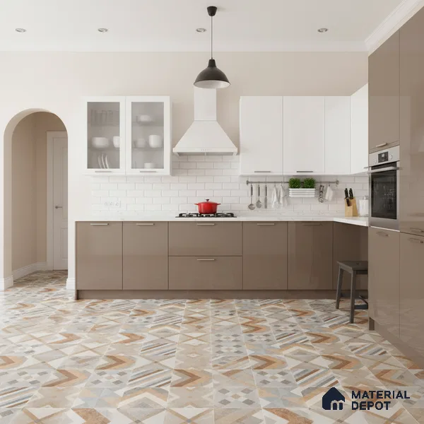 Moroccan Wall & Floor Tile TL 00905 Akota 2 ft x 2 ft Matte Finish Vitrified Tile - 9 mm | Suitable For Kitchen, Accent/Feature Wall, Dining Area | Please Expect a Slight Variation of Pattern | Random Designs