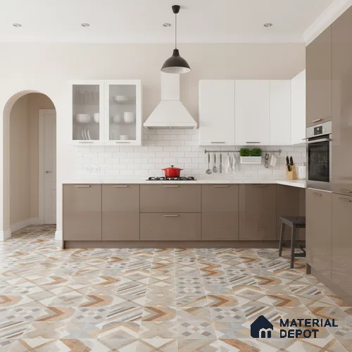 Moroccan Wall & Floor Tile TL 00905 Akota 2 ft x 2 ft Matte Finish Vitrified Tile - 9 mm | Suitable For Kitchen, Accent/Feature Wall, Dining Area | Please Expect a Slight Variation of Pattern | Random Designs