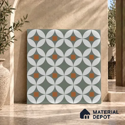 Moroccan Wall & Floor Tile TL 00909 Drift 2 ft x 2 ft Matte Finish Vitrified Tile - 9 mm | Please Expect a Slight Variation of Pattern | Suitable For Kitchen, Foyer, Dining Area | Random Designs
