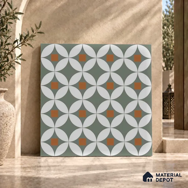 Moroccan Wall & Floor Tile TL 00909 Drift 2 ft x 2 ft Matte Finish Vitrified Tile - 9 mm | Please Expect a Slight Variation of Pattern | Suitable For Kitchen, Foyer, Dining Area | Random Designs