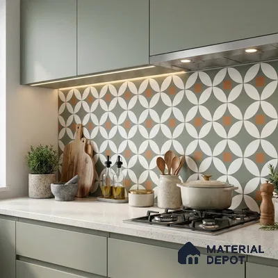 Moroccan Wall & Floor Tile TL 00909 Drift 2 ft x 2 ft Matte Finish Vitrified Tile - 9 mm | Please Expect a Slight Variation of Pattern | Suitable For Kitchen, Foyer, Dining Area | Random Designs