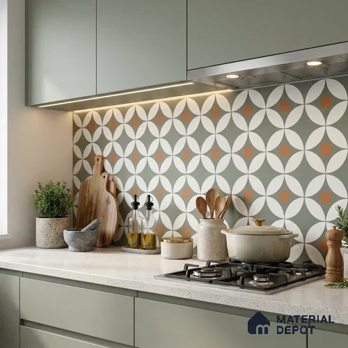 Moroccan Wall & Floor Tile TL 00909 Drift 2 ft x 2 ft Matte Finish Vitrified Tile - 9 mm | Please Expect a Slight Variation of Pattern | Suitable For Kitchen, Foyer, Dining Area | Random Designs