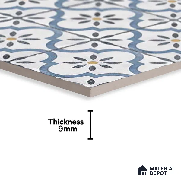 Moroccan Wall & Floor Tile TL 00910 Duster 2 ft x 2 ft Matte Finish Vitrified Tile - 9 mm | Please Expect a Slight Variation of Pattern | Suitable For Kitchen, Foyer, Balcony | Random Designs