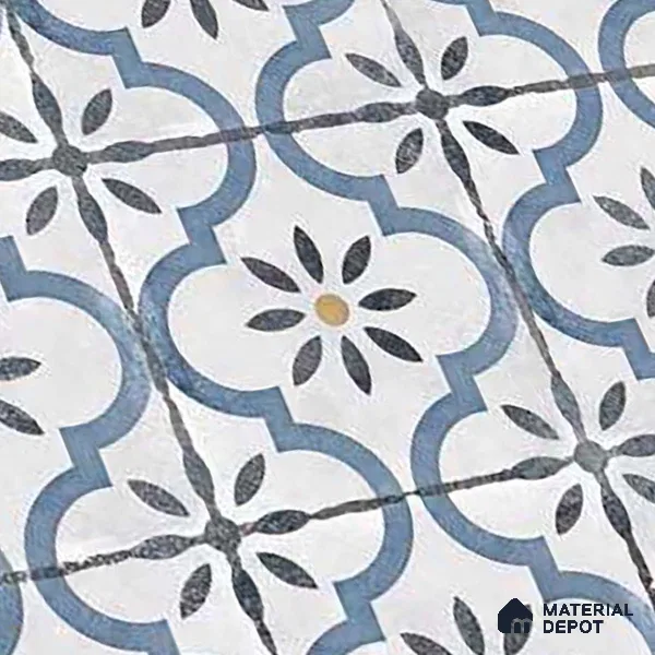 Moroccan Wall & Floor Tile TL 00910 Duster 2 ft x 2 ft Matte Finish Vitrified Tile - 9 mm | Please Expect a Slight Variation of Pattern | Suitable For Kitchen, Foyer, Balcony | Random Designs