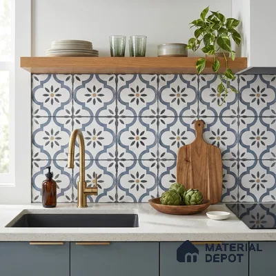 Moroccan Wall & Floor Tile TL 00910 Duster 2 ft x 2 ft Matte Finish Vitrified Tile - 9 mm | Please Expect a Slight Variation of Pattern | Suitable For Kitchen, Foyer, Balcony | Random Designs
