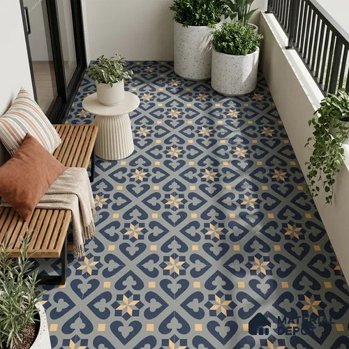 Moroccan Wall & Floor Tile TL 00911 Rangoli Green 2 ft x 2 ft Matte Finish Vitrified Tile | Please Expect a Slight Variation of Pattern | Suitable For Balcony, Kitchen, Dining Area