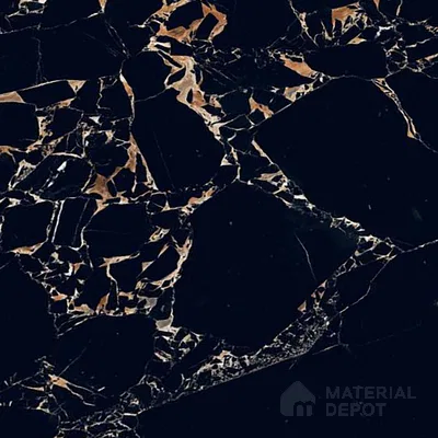 Marble Portoro Wall & Floor Tile TL 00923 Jet Black 4 ft x 2 ft Matte Finish Vitrified Tile - 9 mm | Suitable For Living Room, Bedroom, Kitchen