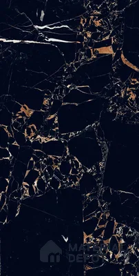 Marble Portoro Wall & Floor Tile TL 00923 Jet Black 4 ft x 2 ft Matte Finish Vitrified Tile - 9 mm | Suitable For Living Room, Bedroom, Kitchen