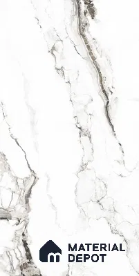 Marble Calacatta Wall & Floor Tile TL 00925 Off-White 4 ft x 2 ft Matte Finish Vitrified Tile - 9 mm | Suitable For Living Room, Bedroom, Kitchen