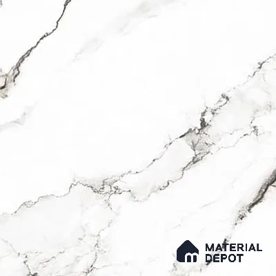 Marble Calacatta Wall & Floor Tile TL 00925 Off-White 4 ft x 2 ft Matte Finish Vitrified Tile - 9 mm | Suitable For Living Room, Bedroom, Kitchen