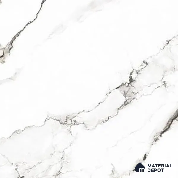 Marble Calacatta Wall & Floor Tile TL 00925 Off-White 4 ft x 2 ft Matte Finish Vitrified Tile - 9 mm | Suitable For Living Room, Bedroom, Kitchen