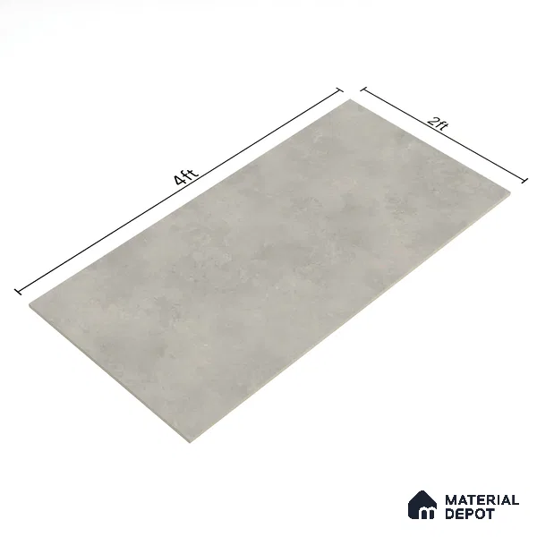 Cement Floor & Wall Tile | TL 00933 Stonex Bianco 4 ft x 2 ft Matte Finish Vitrified Tile | Suitable For Living Room, Bedroom, Bathroom