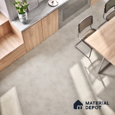 Cement Floor & Wall Tile | TL 00933 Stonex Bianco 4 ft x 2 ft Matte Finish Vitrified Tile | Suitable For Living Room, Bedroom, Bathroom