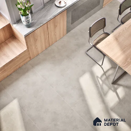 Cement Floor & Wall Tile | TL 00933 Stonex Bianco 4 ft x 2 ft Matte Finish Vitrified Tile | Suitable For Living Room, Bedroom, Bathroom