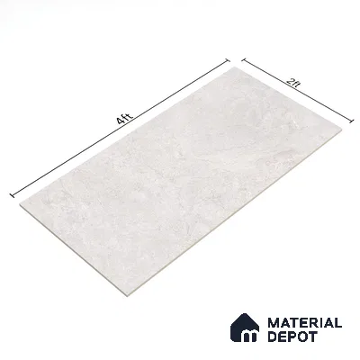 Cement Look Wall & Floor Matte Finish Off-White Vitrified Tile | TL 00943 4 ft x 2 ft - 9 mm | Suitable For Living Room, Hall & Study