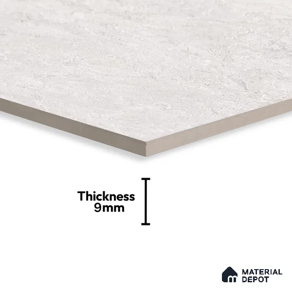 Cement Look Wall & Floor Matte Finish Off-White Vitrified Tile | TL 00943 4 ft x 2 ft - 9 mm | Suitable For Living Room, Hall & Study