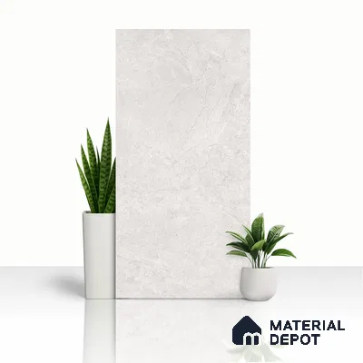 Cement Look Wall & Floor Matte Finish Off-White Vitrified Tile | TL 00943 4 ft x 2 ft - 9 mm | Suitable For Living Room, Hall & Study