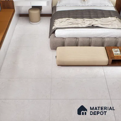 Cement Look Wall & Floor Matte Finish Off-White Vitrified Tile | TL 00943 4 ft x 2 ft - 9 mm | Suitable For Living Room, Hall & Study
