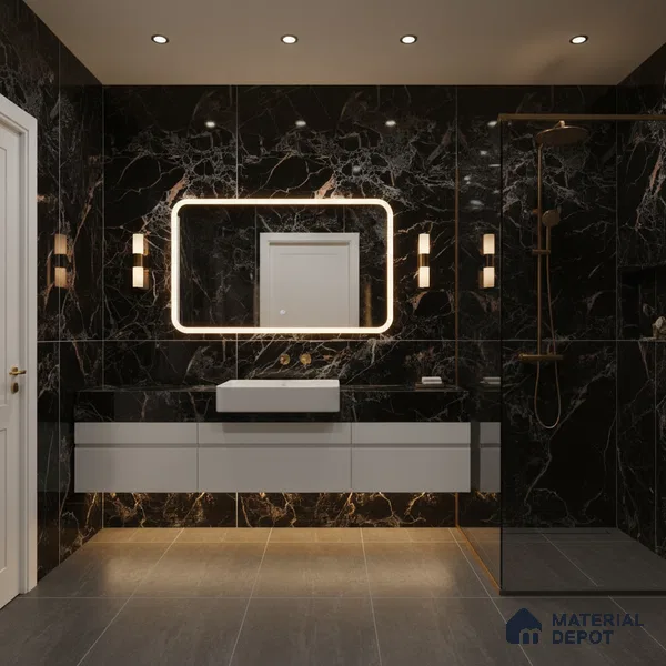 TL 00951 Costa Black 1200x600 mm High Gloss Finish Vitrified Wall & Floor Tile - 9 mm
