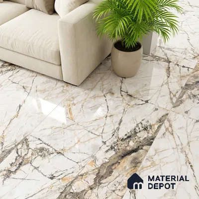 TL 00952 Grisial White 1200x600 mm High Gloss Finish Vitrified Floor & Wall Tile - 9 mm