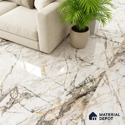 TL 00952 Grisial White 1200x600 mm High Gloss Finish Vitrified Floor & Wall Tile - 9 mm