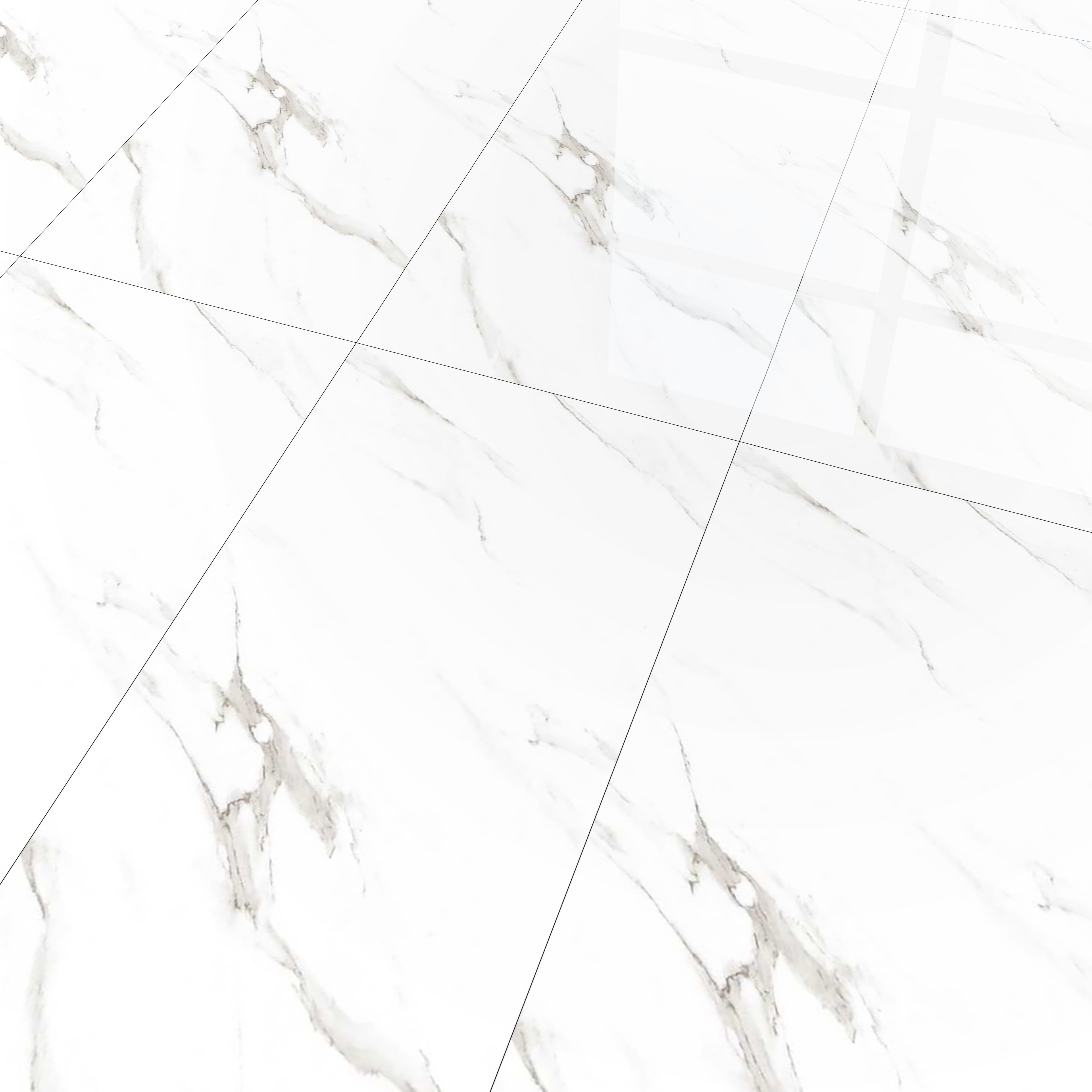 Marble Statuario Wall & Floor Tile TL 00955 Off-White 4 ft x 2 ft Glossy Finish Vitrified Tile - 9 mm | Random Designs | Suitable For Living Room, Bedroom, Dining