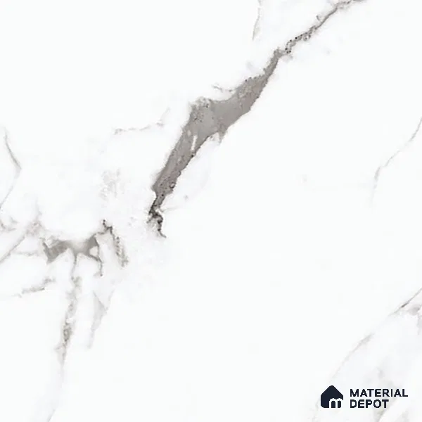 Marble Statuario Wall & Floor Tile TL 00960 Off-White 4 ft x 2 ft Glossy Finish Vitrified Tile - 9 mm | Suitable For Living Room, Bedroom, Dining