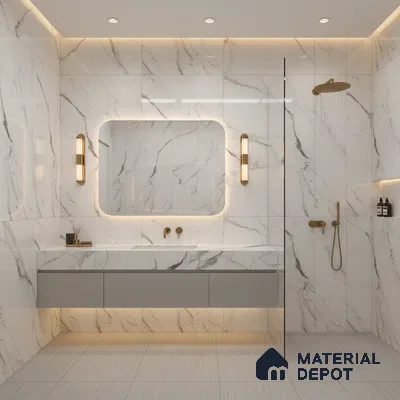 TL 00960 Statuario Oset 1200x600 mm Glossy Finish Vitrified Wall & Floor Tile - 9 mm (Sample)