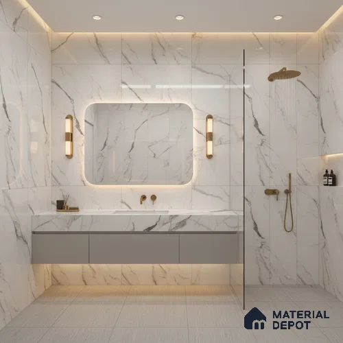 TL 00960 Statuario Oset 1200x600 mm Glossy Finish Vitrified Wall & Floor Tile - 9 mm