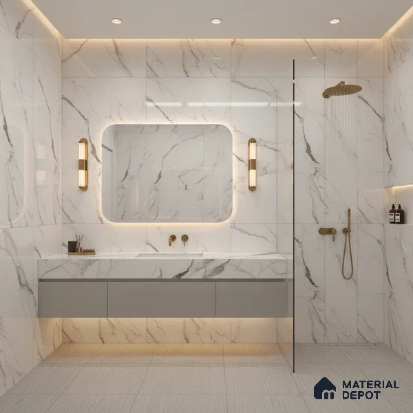 TL 00960 Statuario Oset 1200x600 mm Glossy Finish Vitrified Wall & Floor Tile - 9 mm (Sample)