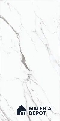 Marble Statuario Wall & Floor Tile TL 00960 Off-White 4 ft x 2 ft Glossy Finish Vitrified Tile - 9 mm | Suitable For Living Room, Bedroom, Dining