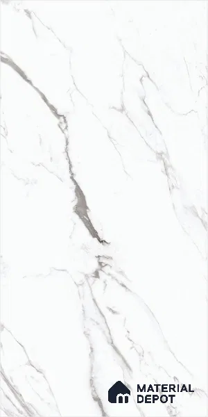 Marble Statuario Wall & Floor Tile TL 00960 Off-White 4 ft x 2 ft Glossy Finish Vitrified Tile - 9 mm | Suitable For Living Room, Bedroom, Dining