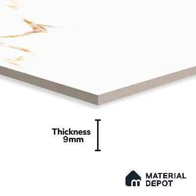 Marble Statuario Wall & Floor Tile TL 00963 Pure White 4 ft x 2 ft Glossy Finish Vitrified Tile - 9 mm | Suitable For Living Room, Bedroom, Dining