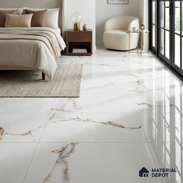 TL 00963 Statuario Gold 1200x600 mm Glossy Finish Vitrified Wall & Floor Tile - 9 mm